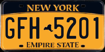 NY license plate GFH5201