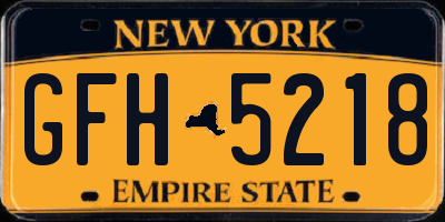 NY license plate GFH5218