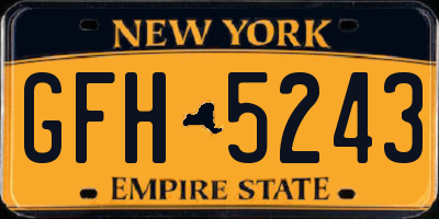 NY license plate GFH5243