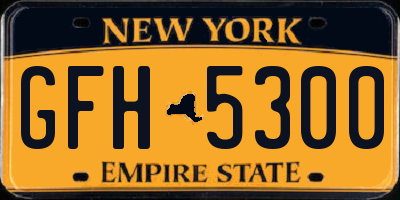 NY license plate GFH5300