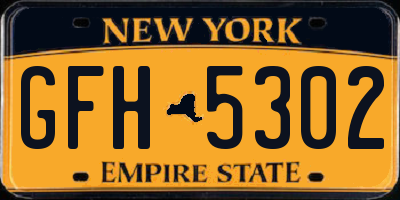 NY license plate GFH5302