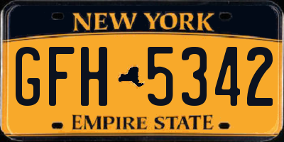 NY license plate GFH5342