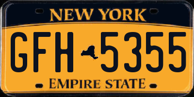 NY license plate GFH5355