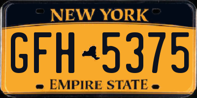 NY license plate GFH5375
