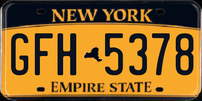 NY license plate GFH5378