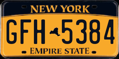 NY license plate GFH5384