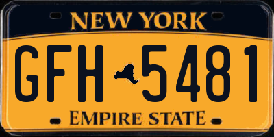 NY license plate GFH5481