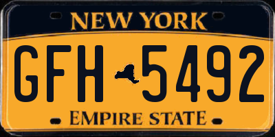 NY license plate GFH5492