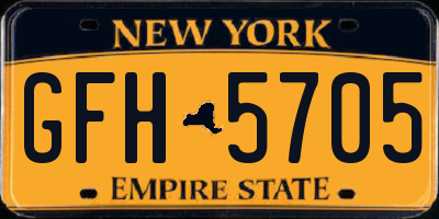 NY license plate GFH5705