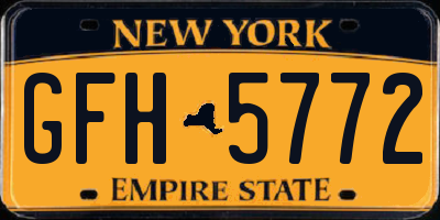 NY license plate GFH5772