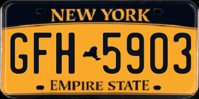 NY license plate GFH5903
