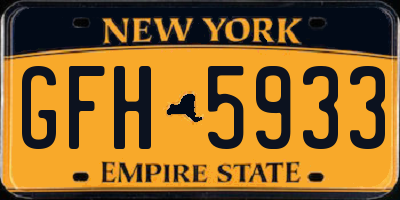 NY license plate GFH5933