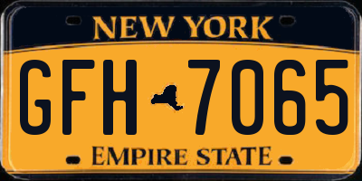 NY license plate GFH7065