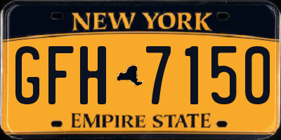 NY license plate GFH7150
