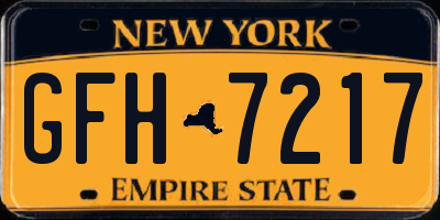 NY license plate GFH7217