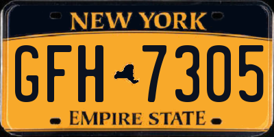 NY license plate GFH7305