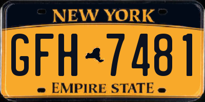 NY license plate GFH7481