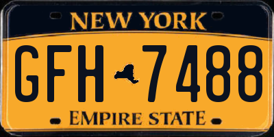 NY license plate GFH7488