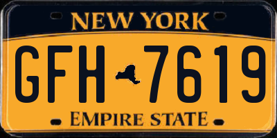NY license plate GFH7619
