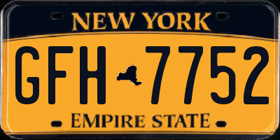 NY license plate GFH7752