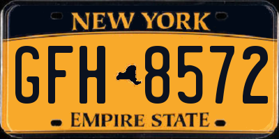 NY license plate GFH8572