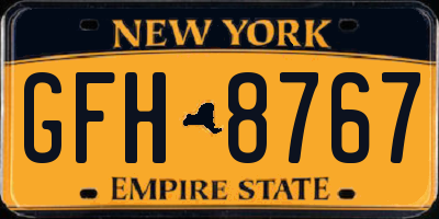 NY license plate GFH8767