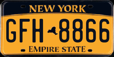 NY license plate GFH8866