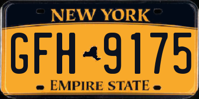 NY license plate GFH9175