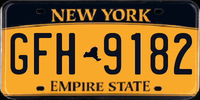 NY license plate GFH9182