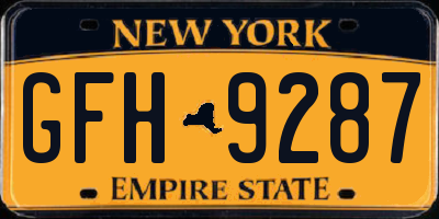 NY license plate GFH9287
