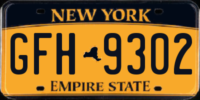 NY license plate GFH9302