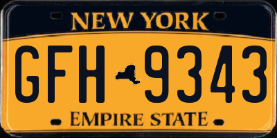 NY license plate GFH9343