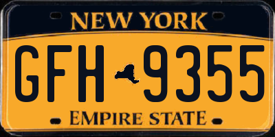 NY license plate GFH9355