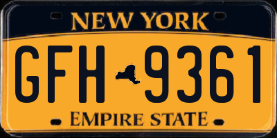 NY license plate GFH9361