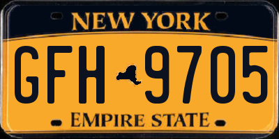 NY license plate GFH9705