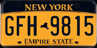 NY license plate GFH9815