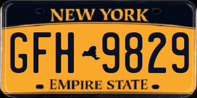 NY license plate GFH9829