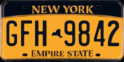 NY license plate GFH9842