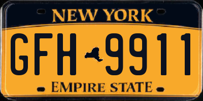 NY license plate GFH9911