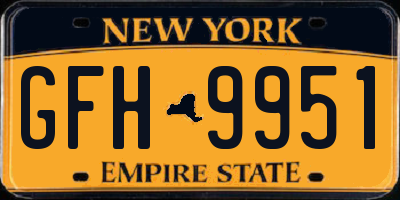 NY license plate GFH9951