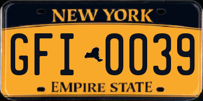 NY license plate GFI0039