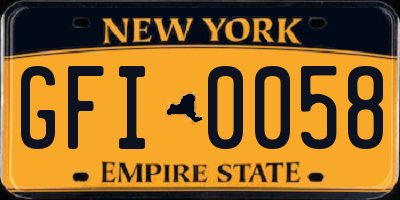 NY license plate GFI0058