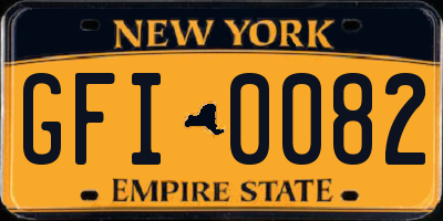 NY license plate GFI0082