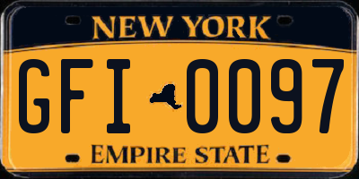 NY license plate GFI0097