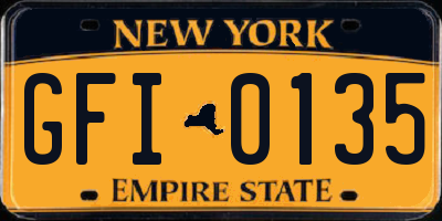 NY license plate GFI0135