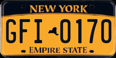 NY license plate GFI0170