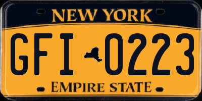 NY license plate GFI0223