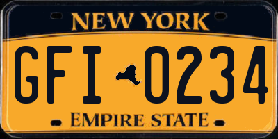 NY license plate GFI0234