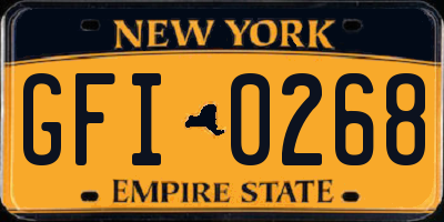 NY license plate GFI0268