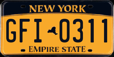 NY license plate GFI0311